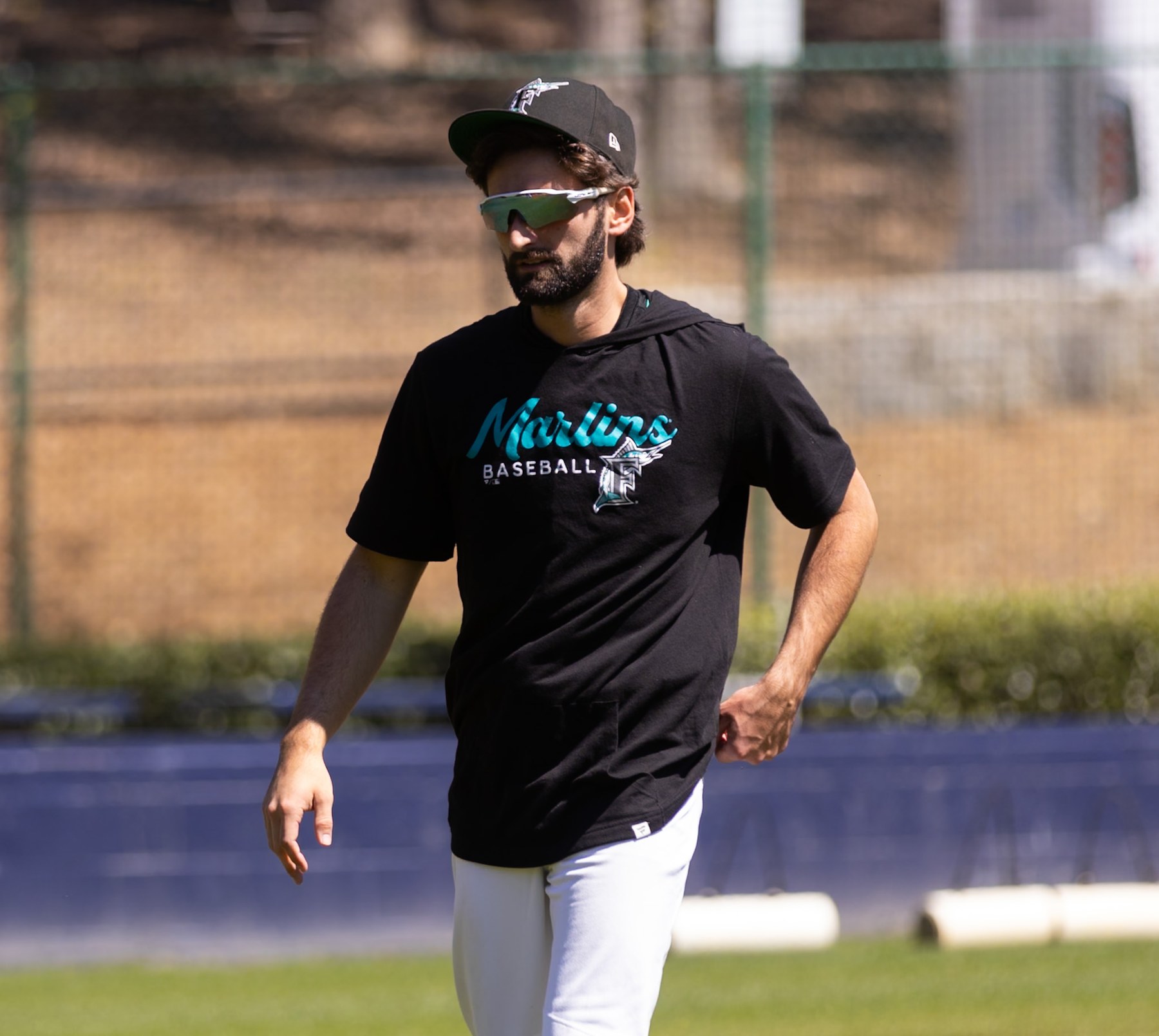 Jimmy Martens coaching with the Atlanta Marlins
